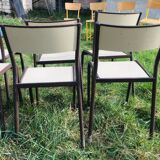 Set of 10 school chairs years '70 white