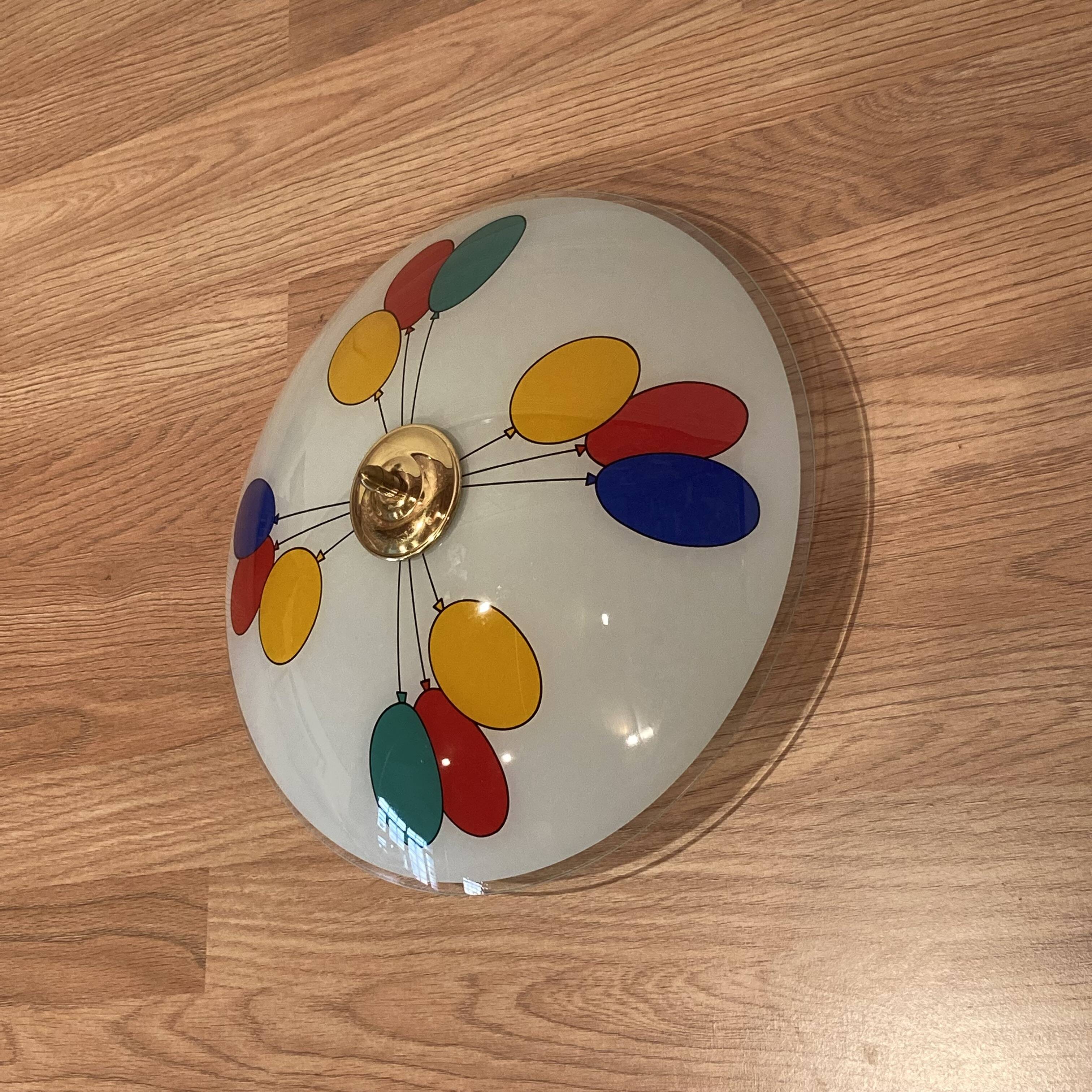 Large glass wall light, Scandinavian design, 1950s.