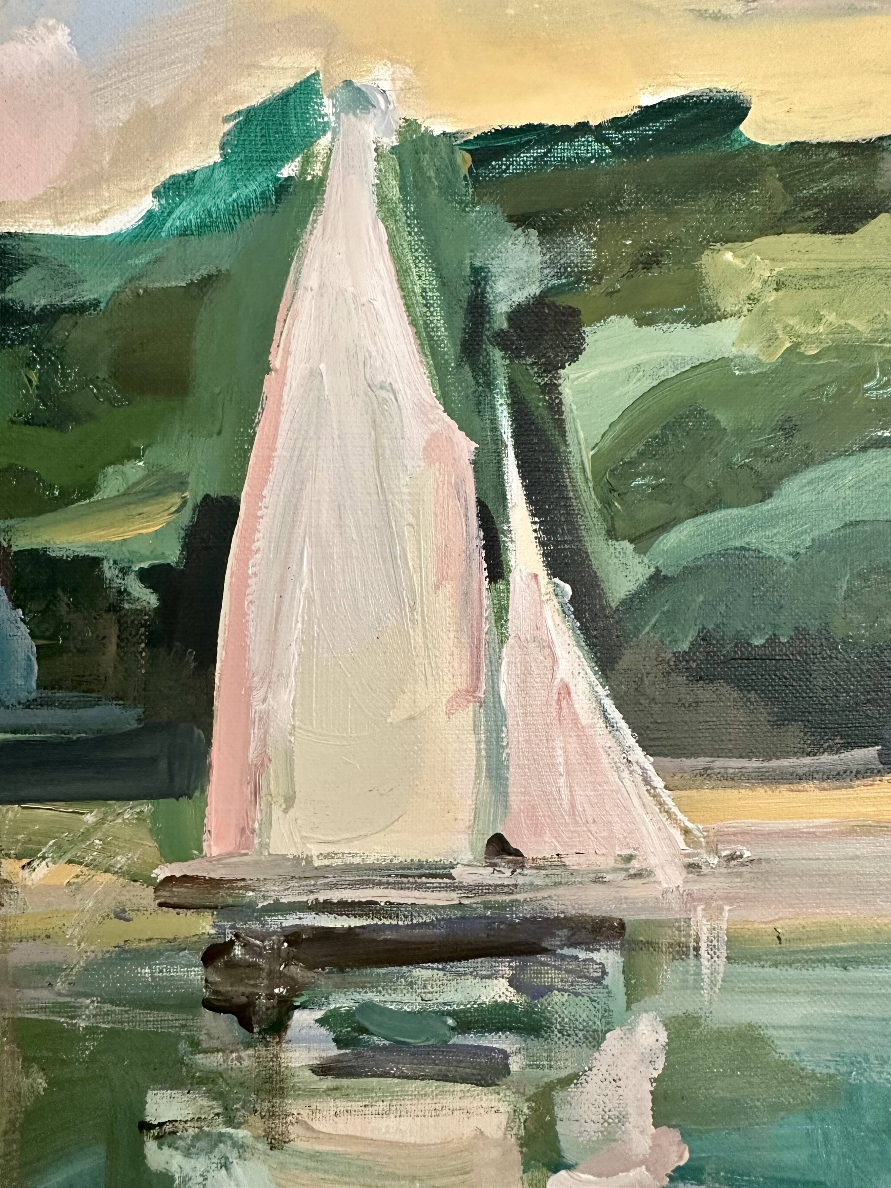 Oil on canvas sailboats