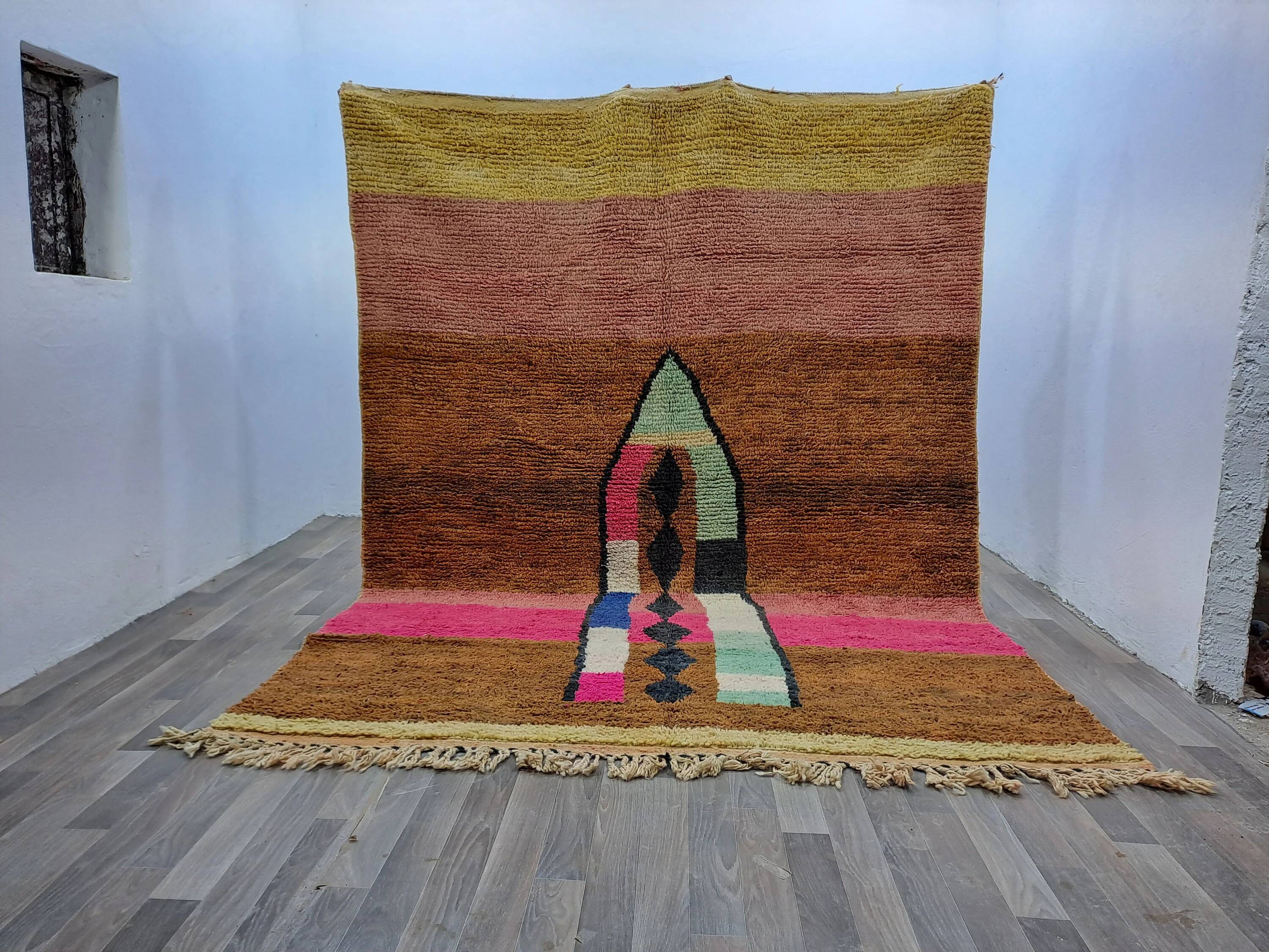 Traditional Berber rug in natural wool 3x2 m