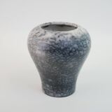 Grey and white ceramic vase