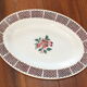 Vintage oval dish 50s - flowers tampon gao