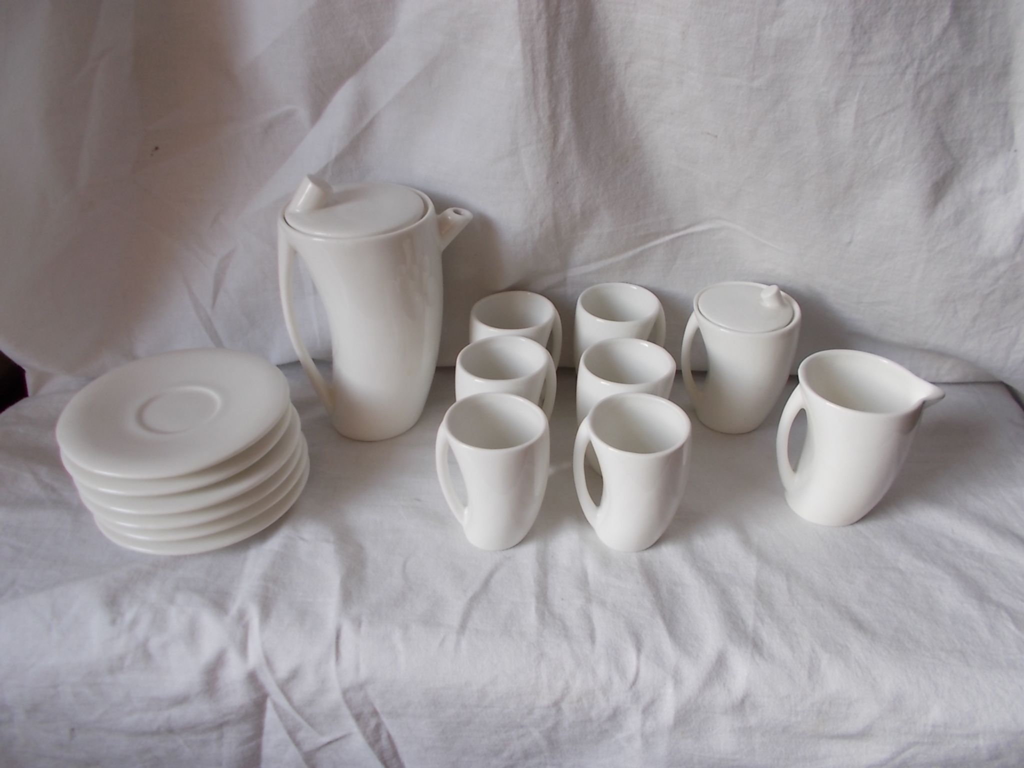 Service café faience blanche