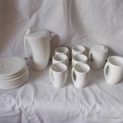 Service café faience blanche