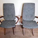 Pair of scandinavian mechanism armchairs from the 1970s