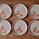 Set of 6 vintage orange floral dessert plates - Longchamp