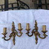 Paire d’appliques en bronze style Louis XV