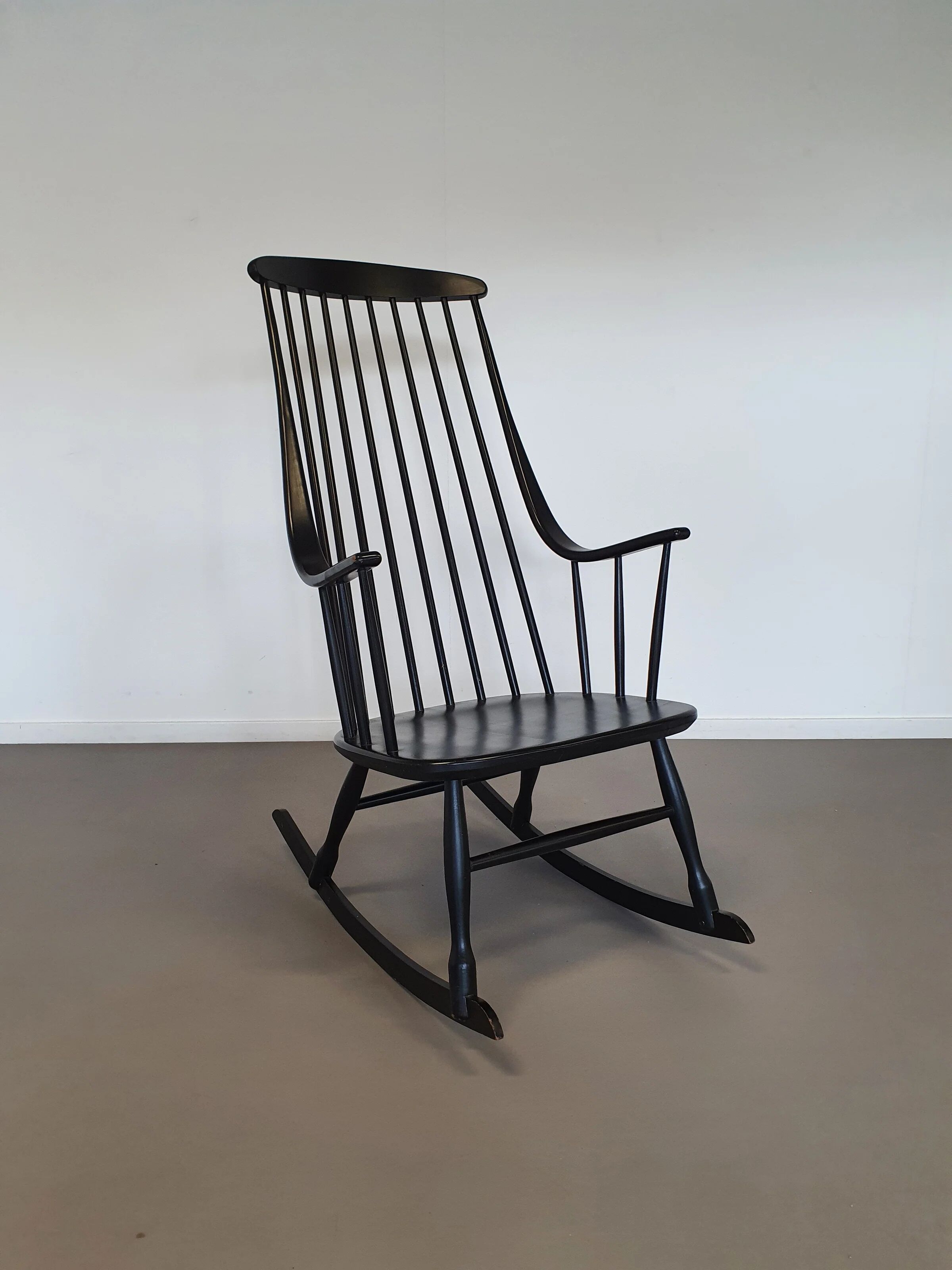 Black Lena Larsson for Nesto rocking chair 1960s