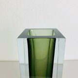 Sommerso Murano green vase 25 cm, soliflore, vintage