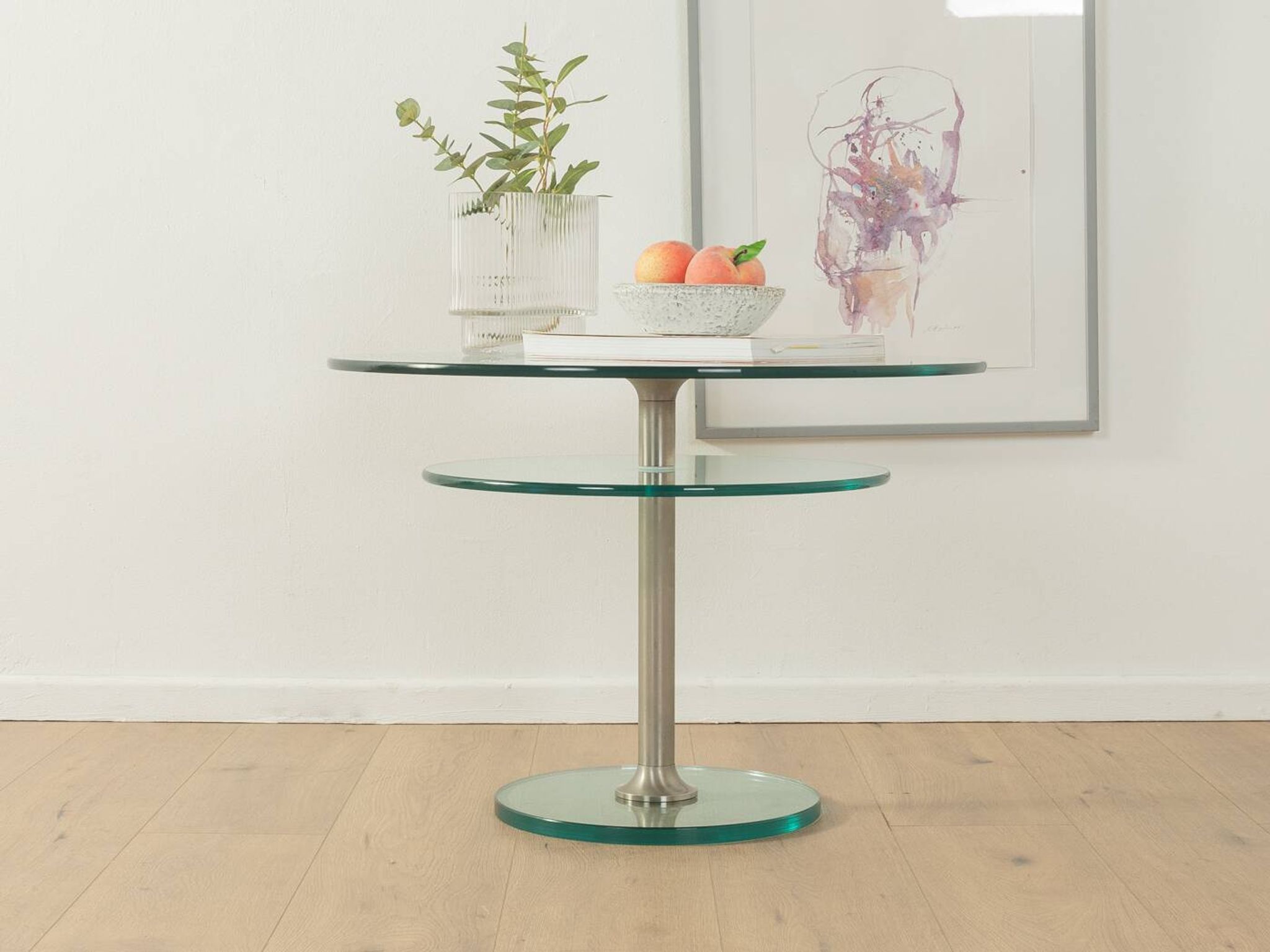 Table d'appoint en verre des années 1980, Peter Draenert