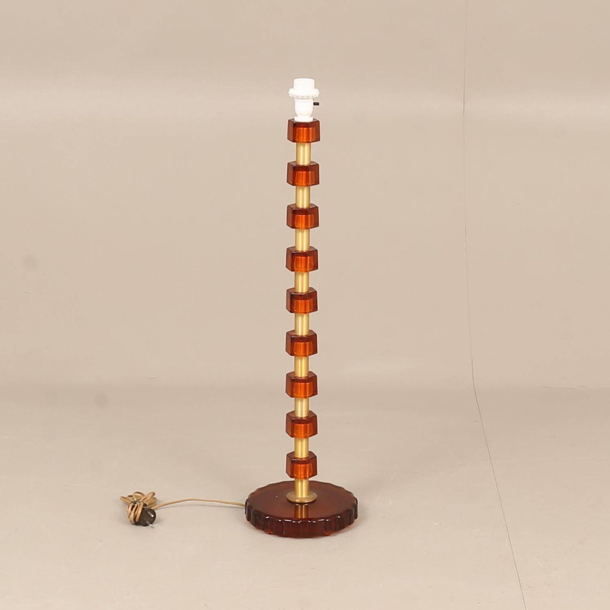 Lamp from Nybro Armaturfabrik Clear moulded glass and brass Signed Sweden 1960