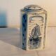 Pot covered in faience of delft blue delfino decor boat mill holland