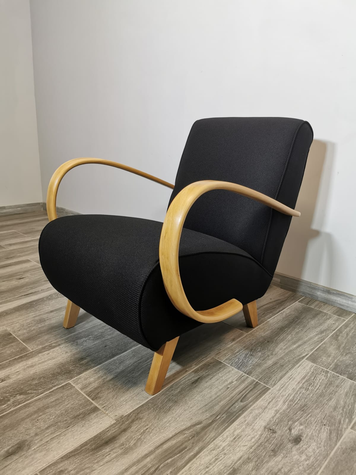 Black Armchair by Jindrich Halabala, 1940s