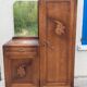 Armoire coiffeuse Penderie Miroir asymétrique Art Nouveau chêne 1916