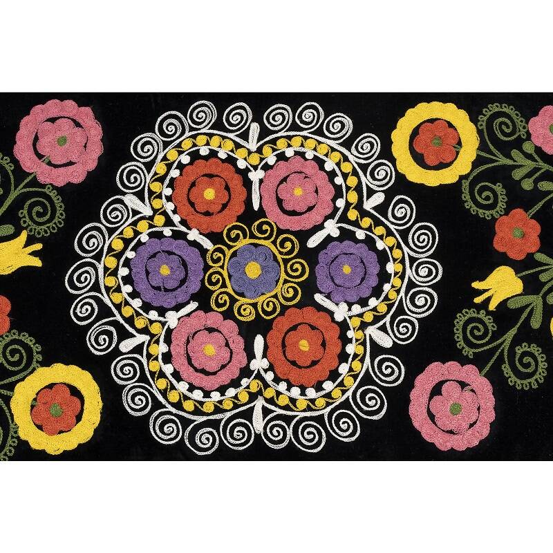 Handmade Ottoman Suzani Covered Bench from Anatolia