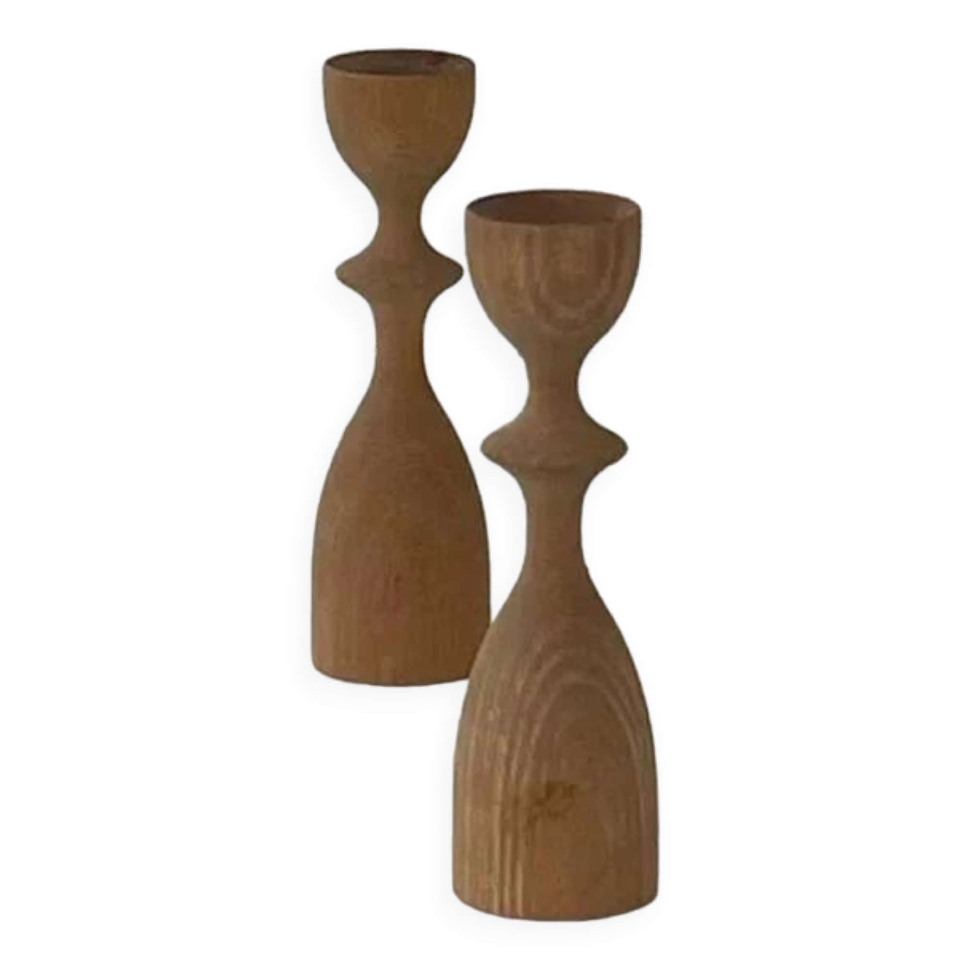 Pair of vintage wooden candlesticks