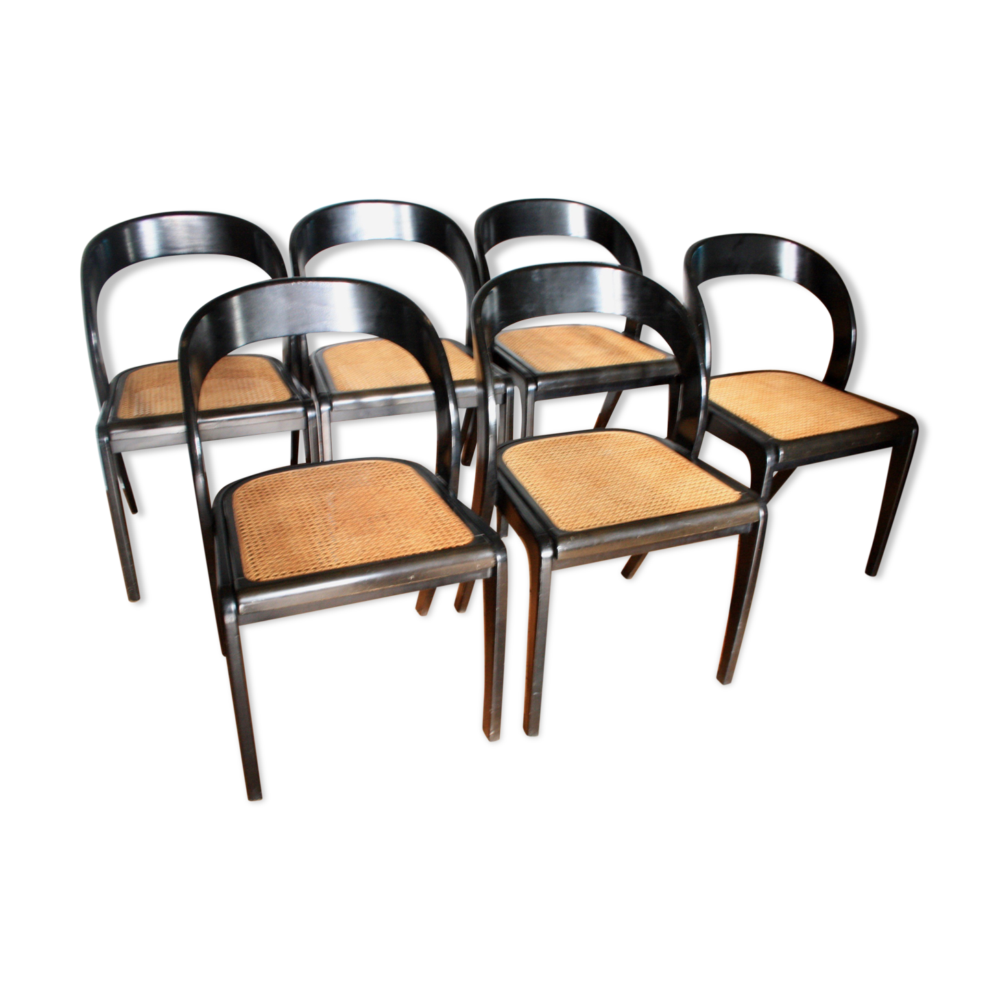 Set of six Baumann Gondoles canchairs