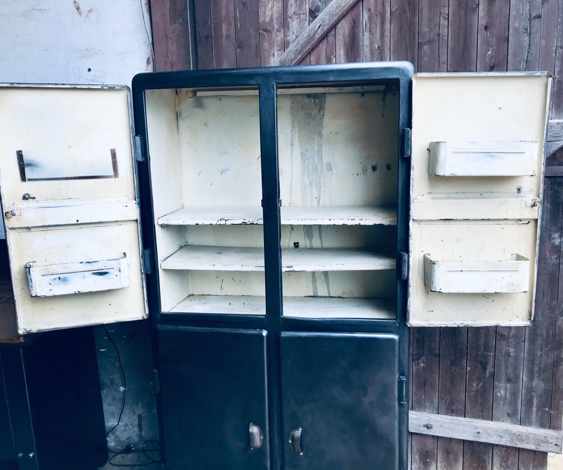 Rounded metal cabinet
