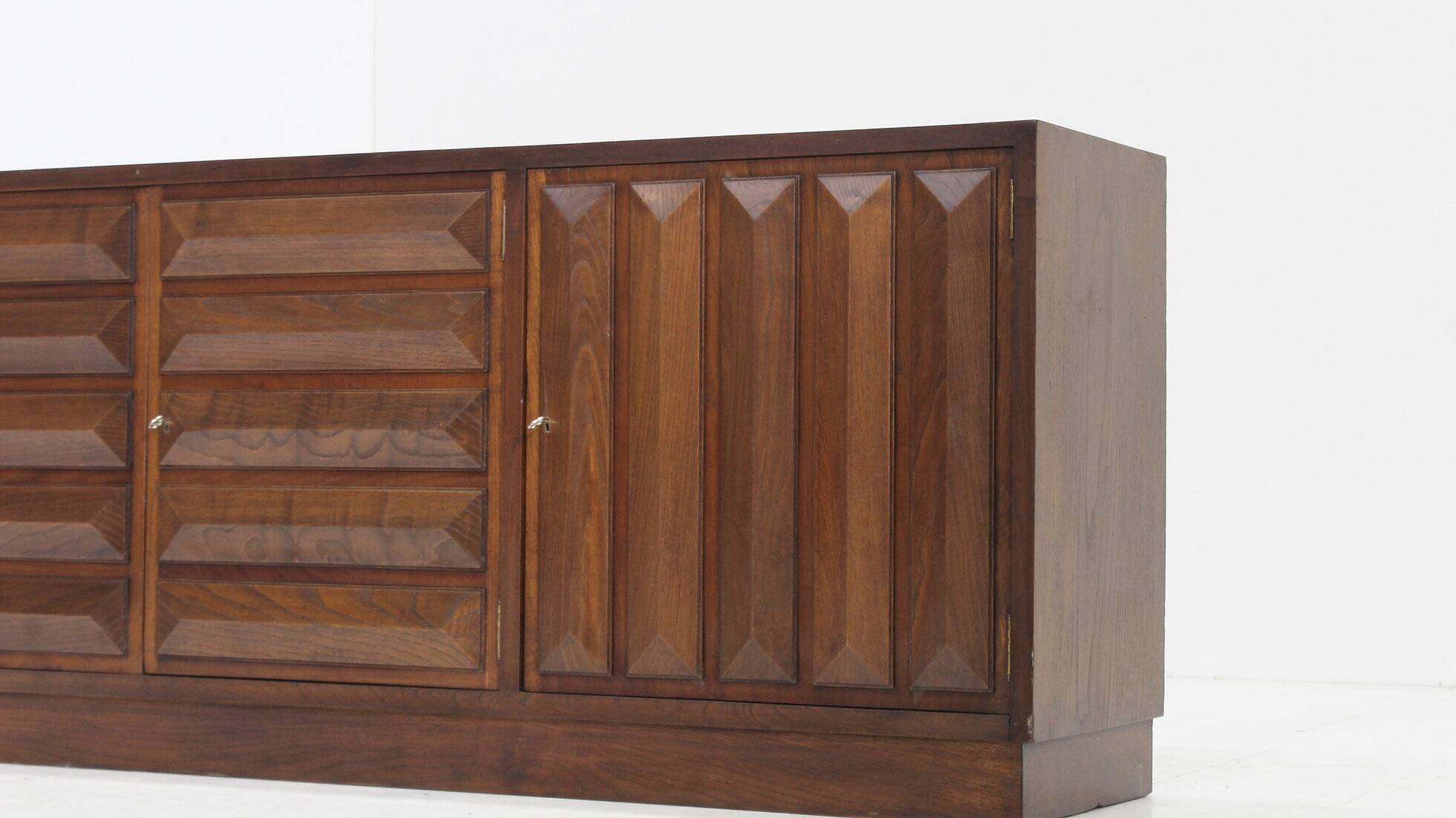 Spanish brutalist sideboard solid wood
