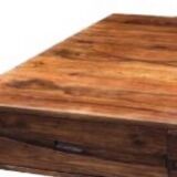 Table basse en bois, table ethnique