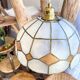 Vintage mother-of-pearl and vintage brass pendant light 1970