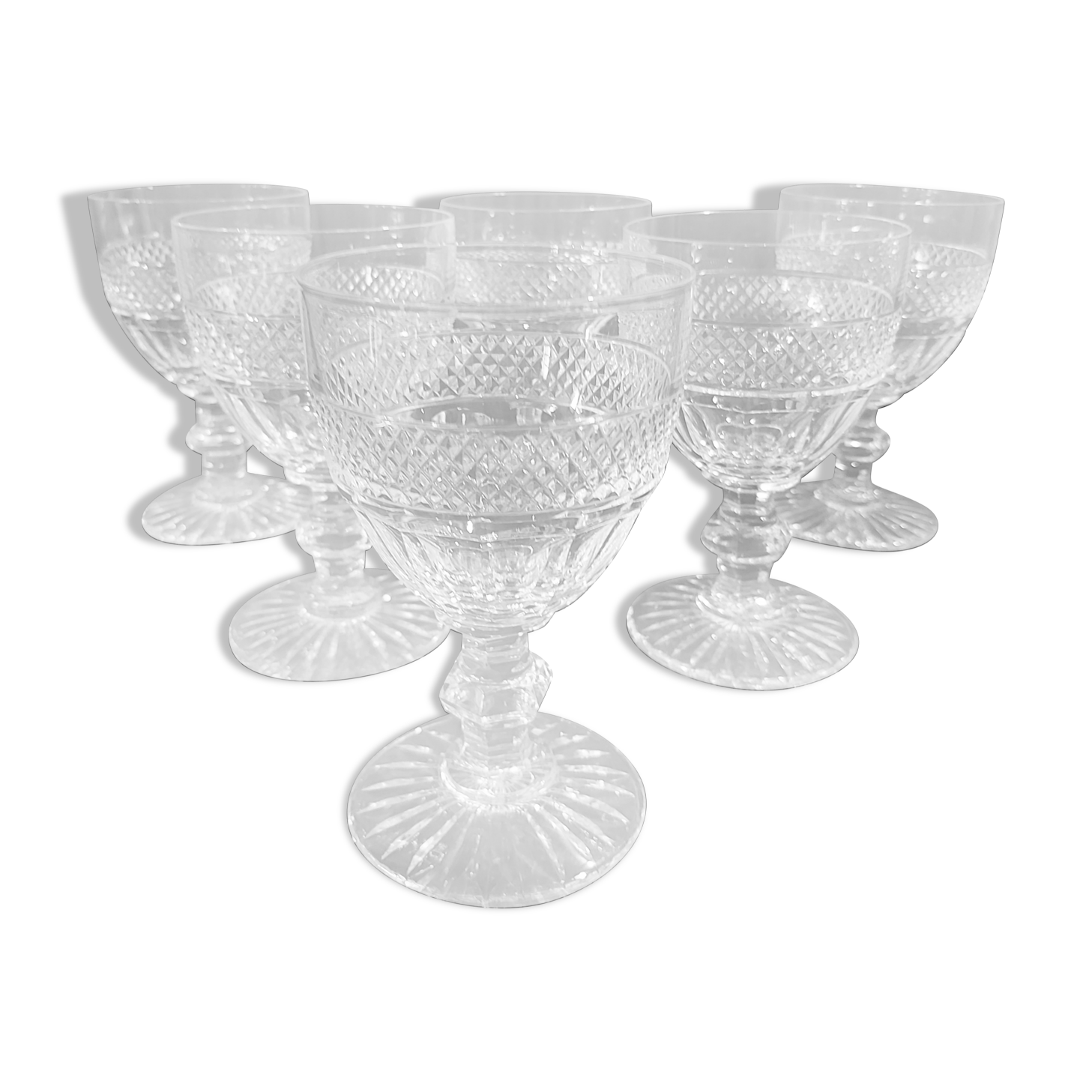 6 crystal glasses of Saint Louis model Trianon h 14 cm