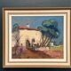 Original Swedish Oil on Canvas – “Mediterranean Scene” by Axel Hamborn – Signed – Vintage & Framed