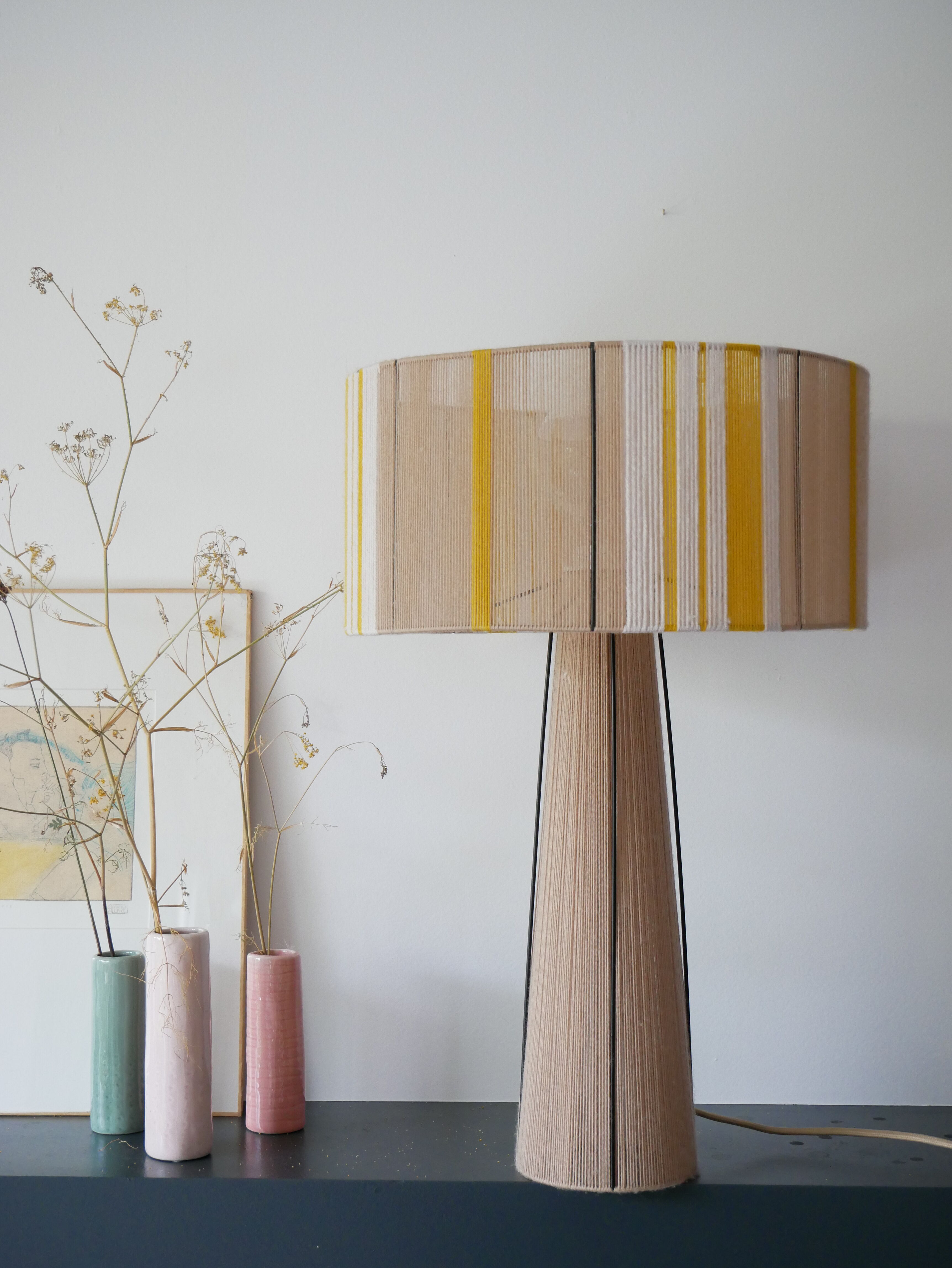Vera model table lamp - hand-woven lamps - Unique lampshade in woven yarn - suspension t