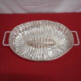 Large silver metal basket signed Christian Dior