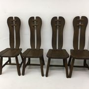 Set of 4 Belgian Brutalist Dining Chairs from De Puydt, 1970’s