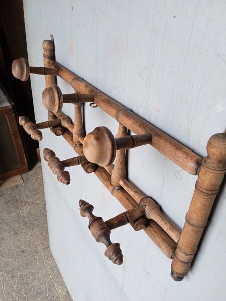 Bamboo style wooden wall coat hook ep 1940
