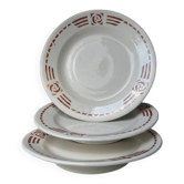 Assiettes Terre de fer signées Charbonnier - Salins-les-Bains - Modèle "Manette"