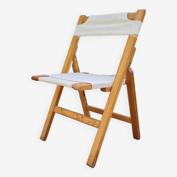 Folding chair in fabric and pine 1970