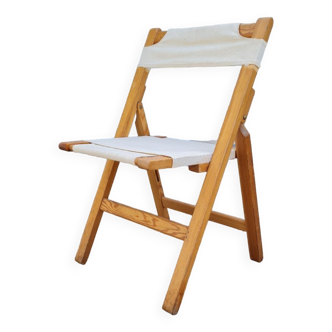 Folding chair in fabric and pine 1970