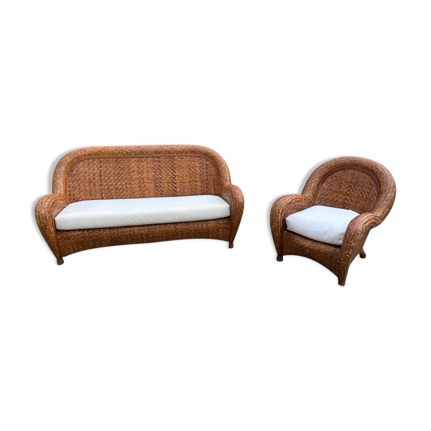 Rattan sofa and armchair