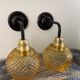 Pair of vintage sconces in electrified golden glass to nine