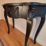 Console baroque noir acier