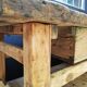 Large solid wooden carpenter's workbench