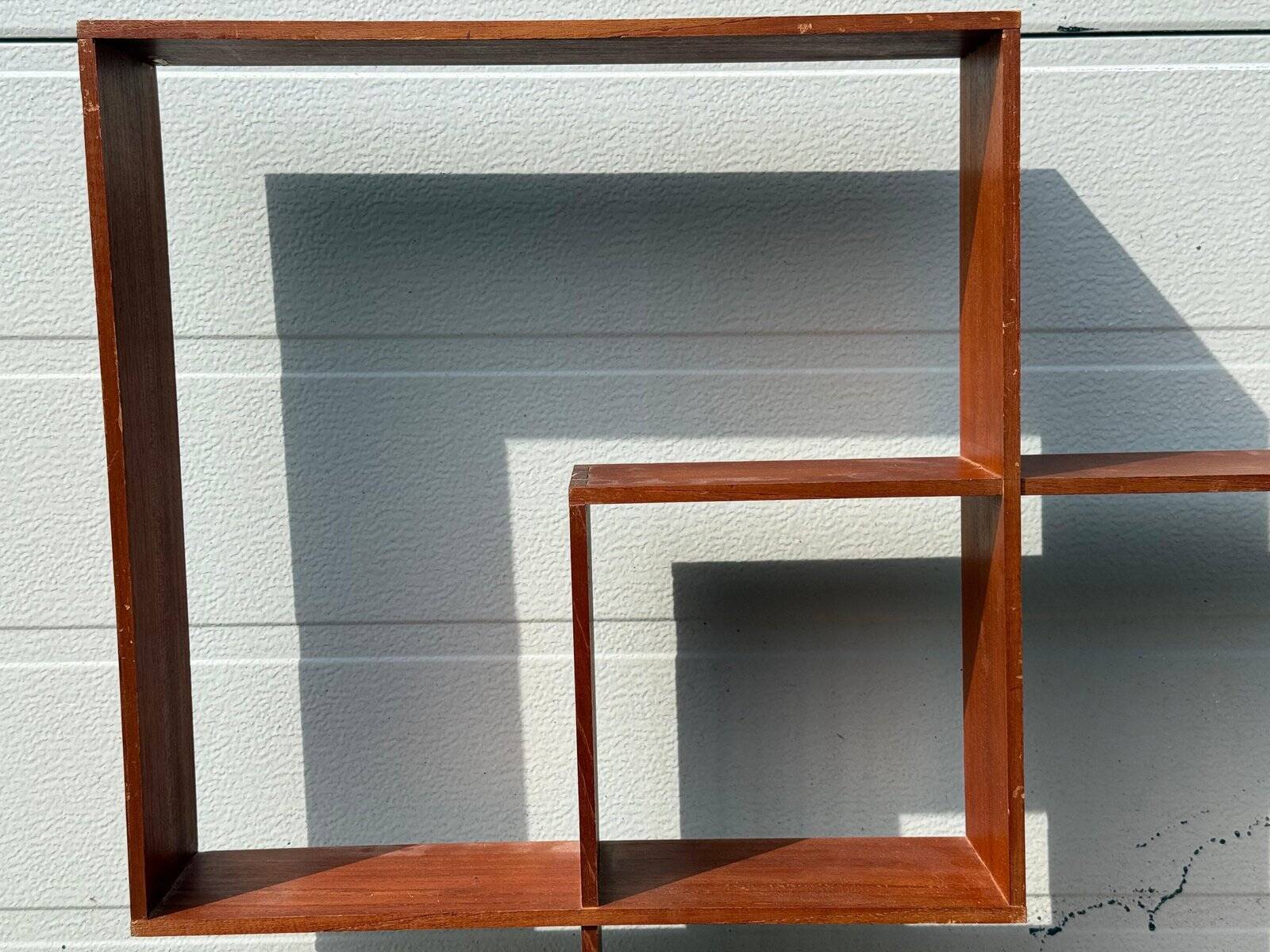 Danish sculptural teak shelf, 1968