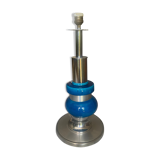 Lamp foot in ceramic and chrome 70s