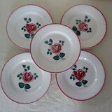 5 assiettes  plates Digoin Sarreguemines Bagatelle  384112 faience ancienne