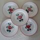 5 flat plates Digoin Sarreguemines Bagatelle 384112 antique faience