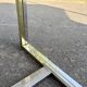 Vintage design dining table in smoked glass & chrome metal