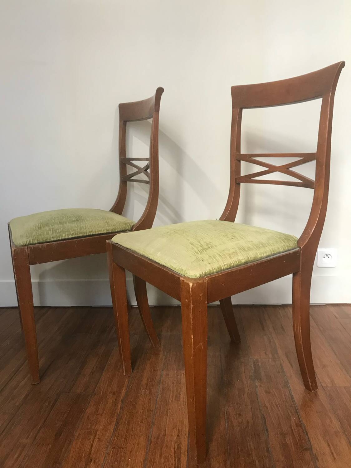 2 chaises Napoléon style empire