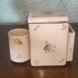 Storage pot with compartments for make-up and beauty products in old earthenware De Bruyn Fives Lille