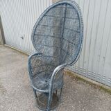Fauteuil Emmanuelle osier rotin vintage