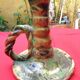 Small lamp base or candle holder in glazed earthenware, Bernard CLUNY pottery