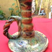 Small lamp base or candle holder in glazed earthenware, Bernard CLUNY pottery