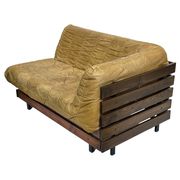 Mid-Century living room sofa in cognac , small model design
