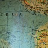 Large Earth globe 40s - Art Deco - Columbus Berlin  50 cm H